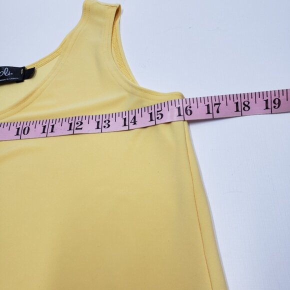 Sympli Yellow Sleeveless Tank Top Polyester Spandex Layering Piece - Picture 10 of 12